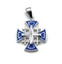 Sterling Silver Enamel Solid Jerusalem Cross Pendant